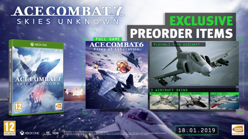 Ace Combat 7 Skies Unknown Gets Great Pre Order Bonuses On Ps4 And