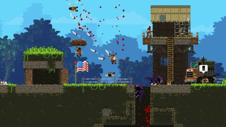 Blindfold Gaming: Broforce | GodisaGeek.com