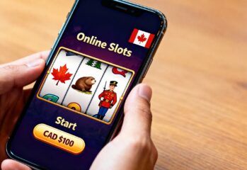 Person holding a smartphone displaying an online casino game